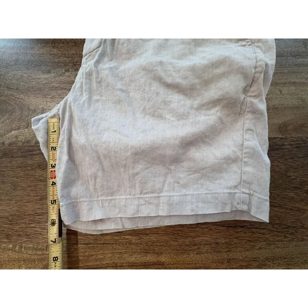 Faherty Shorts Mens 36 Beige Linen Organic Cotton Blend Chino Stretch Casual